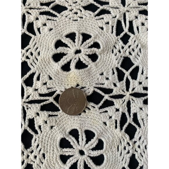 Vintage Handmade Crochet Lace Tablecloth 59x62 - Picture 6 of 11